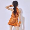 imageLOLANTA Girls Sequins Dance Clothes Dress 412 Yrs Sparkle Hip Hop Jazz Dance Outfit Sleeveless Top and ShortsOrange