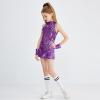 imageLOLANTA Girls Sequins Dance Clothes Dress 412 Yrs Sparkle Hip Hop Jazz Dance Outfit Sleeveless Top and ShortsPurple
