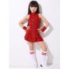 imageLOLANTA Girls Sequins Dance Clothes Dress 412 Yrs Sparkle Hip Hop Jazz Dance Outfit Sleeveless Top and ShortsRed