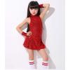 imageLOLANTA Girls Sequins Dance Clothes Dress 412 Yrs Sparkle Hip Hop Jazz Dance Outfit Sleeveless Top and ShortsRed