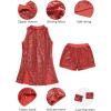 imageLOLANTA Girls Sequins Dance Clothes Dress 412 Yrs Sparkle Hip Hop Jazz Dance Outfit Sleeveless Top and ShortsRed