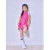 imageLOLANTA Girls Sequins Dance Clothes Dress 412 Yrs Sparkle Hip Hop Jazz Dance Outfit Sleeveless Top and ShortsRosered
