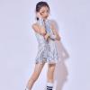 imageLOLANTA Girls Sequins Dance Clothes Dress 412 Yrs Sparkle Hip Hop Jazz Dance Outfit Sleeveless Top and ShortsSilver