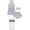 imageLOLANTA Girls Sequins Dance Clothes Dress 412 Yrs Sparkle Hip Hop Jazz Dance Outfit Sleeveless Top and ShortsSilver