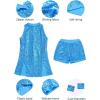 imageLOLANTA Girls Sequins Dance Clothes Dress 412 Yrs Sparkle Hip Hop Jazz Dance Outfit Sleeveless Top and ShortsSky Blue