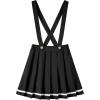 imageLOLANTA Girls Uniform Skirt Kids Suspender Tennis Skirt Pleated Skort Elastic Overall Dress with Removable Straps for SchoolBlack