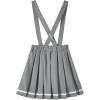 imageLOLANTA Girls Uniform Skirt Kids Suspender Tennis Skirt Pleated Skort Elastic Overall Dress with Removable Straps for SchoolGrey