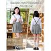 imageLOLANTA Girls Uniform Skirt Kids Suspender Tennis Skirt Pleated Skort Elastic Overall Dress with Removable Straps for SchoolGrey