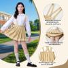 imageLOLANTA Girls Uniform Skirt Kids Suspender Tennis Skirt Pleated Skort Elastic Overall Dress with Removable Straps for SchoolKhaki