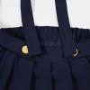 imageLOLANTA Girls Uniform Skirt Kids Suspender Tennis Skirt Pleated Skort Elastic Overall Dress with Removable Straps for SchoolNavy