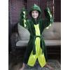 imageLOLANTA Kids Robe Boys Girls Dinosaur Plush Fleece Hooded Bathrobe with Belt Animal Soft SleepwearDark Green