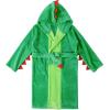 imageLOLANTA Kids Robe Boys Girls Dinosaur Plush Fleece Hooded Bathrobe with Belt Animal Soft SleepwearGreen