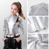imageLOLANTA Metallic Dance Tops for Girls Long Sleeve Cropped Top Shiny Hip Hop Holographic Shirt Party Festivals CostumesSilver