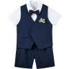imageLOLANTA Short Suit for Boys Summer Wedding Ring Bearer Outfit Graduation 6 Pieces Shirt Vest Shorts SetNavy Blue