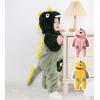 imageLOLANTA Unisex Baby Dinosaur Costume Fleece Hooded Animal Rompers One Piece SnowsuitGreen