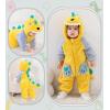 imageLOLANTA Unisex Baby Dinosaur Costume Fleece Hooded Animal Rompers One Piece SnowsuitYellow