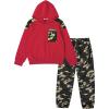 imageCamo Clothes for Boys Long Sleeve Hoodie and Pants Sets Kids 2 Piece Casual Outfits SweatsuitsRed