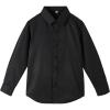 imageLOLANTA Boys Button Down Shirts Solid Color Poplin Fabric Kindergarten GraduationPartyWedding Suit ShirtBlack