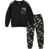 imageLOLANTA Boys Clothes Casual Camouflage 2 Piece Outfits Kids Long sleeve Sweatshirt Pants Sets Tracksuit01black