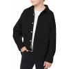 imageLOLANTA Boys Corduroy Shirts Kids Western Botton Down Shacket with Pocket Fall Long Sleeve Solid Lapel TopsBlack