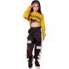 imageLOLANTA Girls 3 Piece Outfits Cropped Hoodie Tank Top Jogger Pants Set Hip Hop Jazz Street Dance Skateboarding ClothesYellow