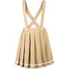 imageLOLANTA Girls Uniform Skirt Kids Suspender Tennis Skirt Pleated Skort Elastic Overall Dress with Removable Straps for SchoolKhaki