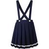 imageLOLANTA Girls Uniform Skirt Kids Suspender Tennis Skirt Pleated Skort Elastic Overall Dress with Removable Straps for SchoolNavy