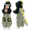 imageLOLANTA Unisex Baby Dinosaur Costume Fleece Hooded Animal Rompers One Piece SnowsuitGreen
