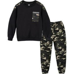 imageLOLANTA Boys Clothes Casual Camouflage 2 Piece Outfits Kids Long sleeve Sweatshirt Pants Sets Tracksuit01black