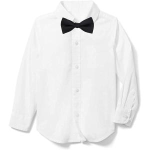 imageLOLANTA Boys Dress Shirts Button Down Shirt Long Sleeve Boys Kids Shirts and Tie Sets Solid Color Uniforms 213 YearsWhite