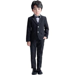 imageLOLANTA Boys Suit Wedding Ring Bearer Outfit Kids Suit Set Blazer Pants Bow Tie Dress Clothes Formal WearBlack