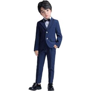 imageLOLANTA Boys Suit Wedding Ring Bearer Outfit Kids Suit Set Blazer Pants Bow Tie Dress Clothes Formal WearNavy
