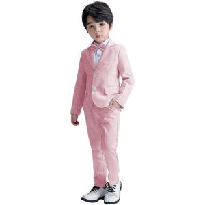 imageLOLANTA Boys Suit Wedding Ring Bearer Outfit Kids Suit Set Blazer Pants Bow Tie Dress Clothes Formal WearPink