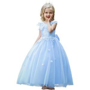 imageLOLANTA Girls Pageant Dresses Kids Gowns for Girls Ball Gown Dress Flower Girls Dresses for Wedding Occasion WearBlue