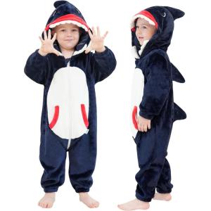 imageLOLANTA Unisex Baby Animal Costume Toddler Boys Girls Hooded Onesie Jumpsuit Halloween Shark Costume Shark 1824 MonthsShark