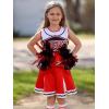 imageGirls Cheerleading Outfit Cheerleader Costume Dance Practice Cheer Uniform with Poms Poms SocksRed
