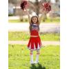 imageGirls Cheerleading Outfit Cheerleader Costume Dance Practice Cheer Uniform with Poms Poms SocksRed