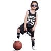 imageLOLANTA Boys 2 Piece Tank Top and Shorts Set Kids Hip Hop Street Dance Costume Basketball OutfitsBlack