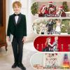 imageLOLANTA Boys 4 Piece Velvet Suit Formal Tuxedo Kids Slim Fit Blazer Dress Shirt Pants Outfit with Bow TieGreen Shawl Lapel