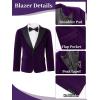 imageLOLANTA Boys 4 Piece Velvet Suit Formal Tuxedo Kids Slim Fit Blazer Dress Shirt Pants Outfit with Bow TiePurple Peak Lapel