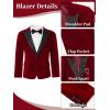 imageLOLANTA Boys 4 Piece Velvet Suit Formal Tuxedo Kids Slim Fit Blazer Dress Shirt Pants Outfit with Bow TieRed Peak Lapel