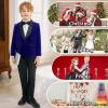 imageLOLANTA Boys 4 Piece Velvet Suit Formal Tuxedo Kids Slim Fit Blazer Dress Shirt Pants Outfit with Bow TieRoyal Blue Shawl Lapel