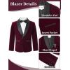 imageLOLANTA Boys 4 Piece Velvet Suit Formal Tuxedo Kids Slim Fit Blazer Dress Shirt Pants Outfit with Bow TieWine Shawl Lapel