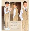 imageLOLANTA Boys 4Piece Formal Suit Wedding Ring Bearer Outfit Vest Suit Pants with White Dress Shirt and Tie for 314 YearsKhaki