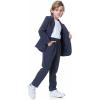 imageLOLANTA Boys Casual Suits Wedding Outfits Kids 2 Piece Gentleman Blazer and Pants Set DresswearBluegray