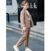 imageLOLANTA Boys Casual Suits Wedding Outfits Kids 2 Piece Gentleman Blazer and Pants Set DresswearKhaki