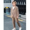 imageLOLANTA Boys Casual Suits Wedding Outfits Kids 2 Piece Gentleman Blazer and Pants Set DresswearKhaki
