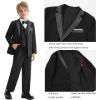 imageLOLANTA Boys Formal Suit Slim Fit Ring Bearer Outfit Kids Tuxedo Dress Clothes Blazer Vest Pants Set with SuspendersBlack