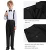 imageLOLANTA Boys Formal Suit Slim Fit Ring Bearer Outfit Kids Tuxedo Dress Clothes Blazer Vest Pants Set with SuspendersBlack