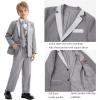 imageLOLANTA Boys Formal Suit Slim Fit Ring Bearer Outfit Kids Tuxedo Dress Clothes Blazer Vest Pants Set with SuspendersGrey